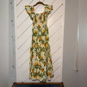 Floral Maxi Dress with Ruffle Sleeves